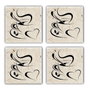 Hermia TBA7436502929991 Posavasos de Piedra Natural, Set de 4 Piezas, 10x10x1 cm